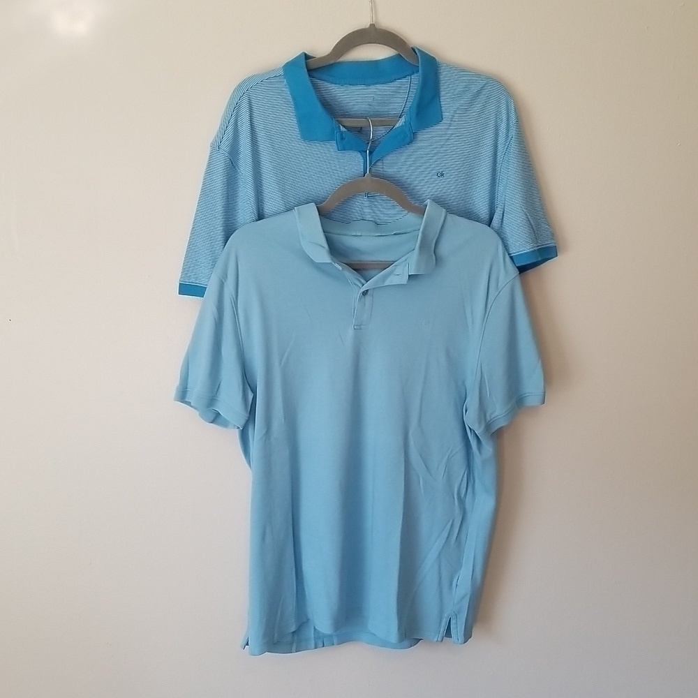 Calvin Klein Striped Cotton Polo Shirt Bundle XLarge